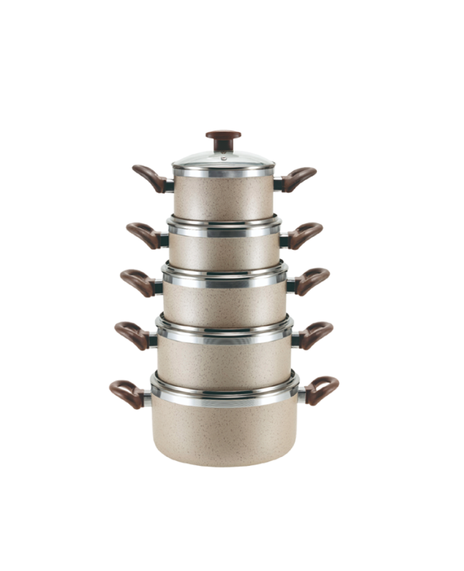 CJ. CAÇAROLAS 05 PÇS - CREMA PLUS TAMPA DE VIDRO