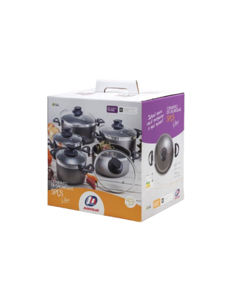 CJ. CAÇAROLAS 05 PÇS - PRESTIGE PLUS TAMPA DE VIDRO     